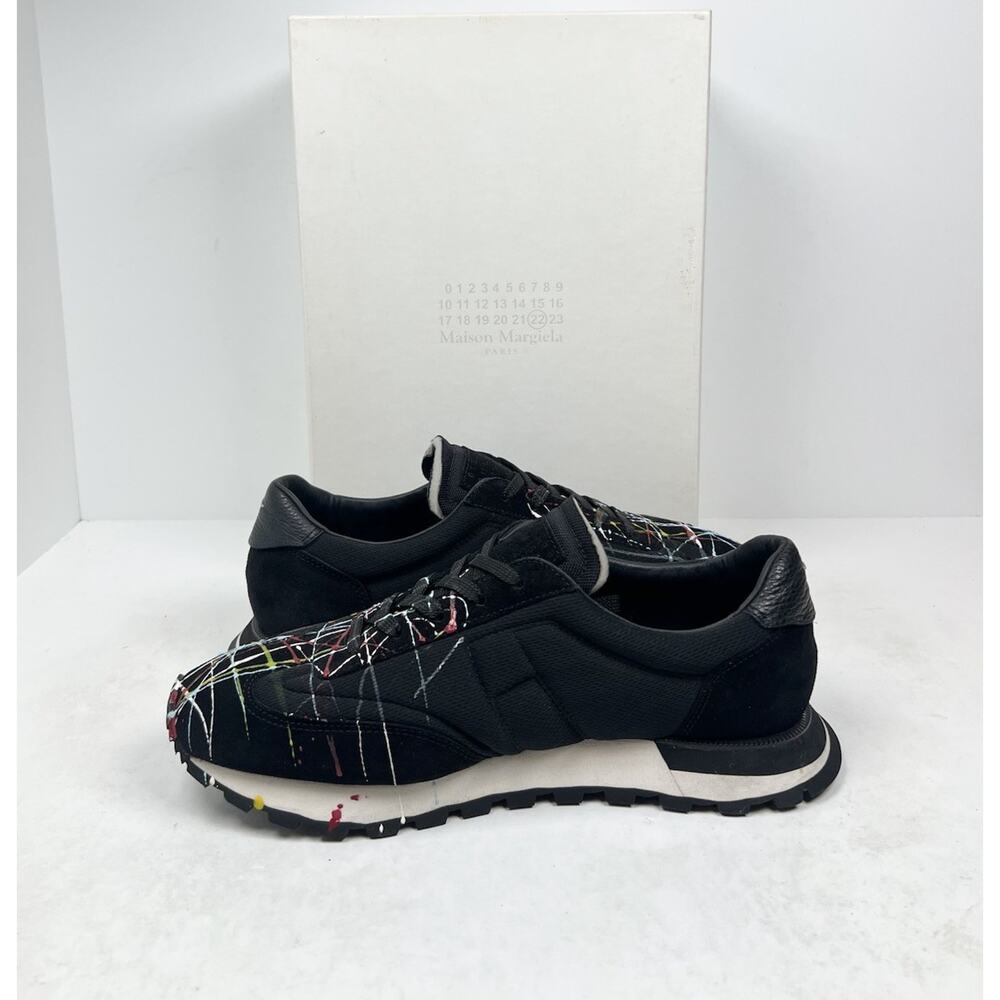 Size 41EU/8US - Maison Margiela Runner Black Paint Splatter Low Top Sneakers🎨 - Picture 6 of 10